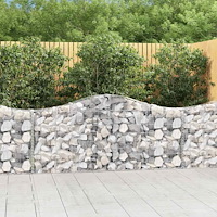vidaXL Gabioner bågformade 8 st 200x30x80/100 cm galvaniserat järn