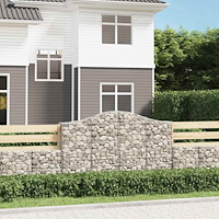 vidaXL Gabioner bågformade 6 st 200x30x120/140 cm galvaniserat järn