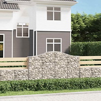 vidaXL Gabioner bågformade 5 st 200x30x120/140 cm galvaniserat järn