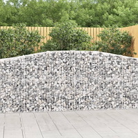 vidaXL Gabioner bågformade 8 st 400x50x100/120 cm galvaniserat järn