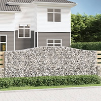 vidaXL Gabioner bågformade 6 st 400x50x140/160 cm galvaniserat järn