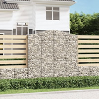 vidaXL Gabioner bågformade 3 st 200x50x200/220 cm galvaniserat järn