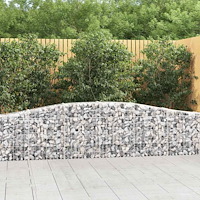 vidaXL Gabioner bågformade 3 st 400x30x60/80 cm galvaniserat järn