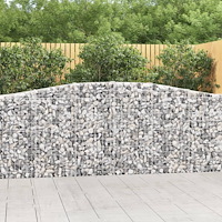 vidaXL Gabioner bågformade 8 st 400x30x100/120 cm galvaniserat järn