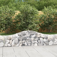 vidaXL Gabion bågformad 7 st 200x30x40/60 cm galvaniserat järn
