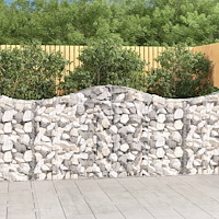 vidaXL Gabioner bågformade 8 st 200x30x100/120 cm galvaniserat järn