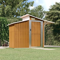vidaXL Trädgårdsskjul brun 270x130x208,5 cm galvaniserat stål