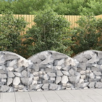 vidaXL Gabion bågformad 100x50x60/80 cm galvaniserat järn
