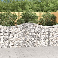 vidaXL Gabioner bågformade 18 st 200x30x100/120 cm galvaniserat järn