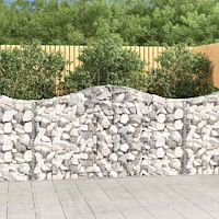 vidaXL Gabioner bågformade 12 st 200x30x100/120 cm galvaniserat järn