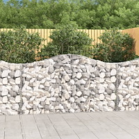 vidaXL Gabioner bågformade 20 st 200x30x100/120 cm galvaniserat järn