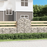 vidaXL Gabion bågformad 100x50x120/140 cm galvaniserat järn