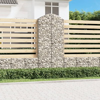 vidaXL Gabion bågformad 100x50x220/240 cm galvaniserat järn