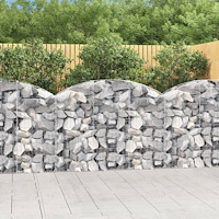 vidaXL Gabion bågformad 150x30x100/120 cm galvaniserat järn