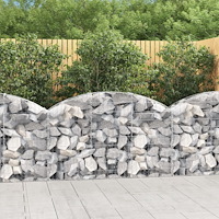 vidaXL Gabion bågformad 150x30x80/100 cm galvaniserat järn