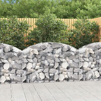 vidaXL Gabion bågformad 150x30x80/100 cm galvaniserat järn