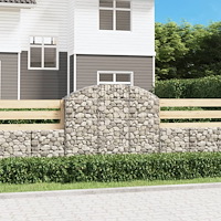 vidaXL Gabion bågformad 150x30x120/140 cm galvaniserat järn