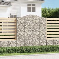 vidaXL Gabioner bågformade 3 st 200x50x220/240 cm galvaniserat järn