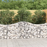 vidaXL Gabioner bågformade 12 st 200x50x80/100 cm galvaniserat järn