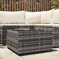 vidaXL Loungebord fyrkantigt grå 50x50x30 cm konstrotting