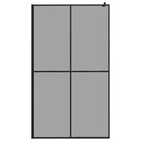 vidaXL Duschvägg med hylla svart 118x190 cm ESG-glas&aluminium