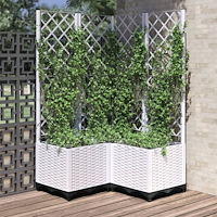 vidaXL Odlingslåda med spaljé vit 80x80x136 cm PP