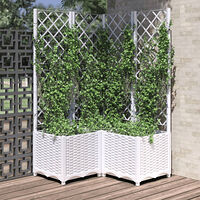 vidaXL Odlingslåda med spaljé vit 80x80x136 cm PP