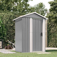 vidaXL Trädgårdsskjul grå 126x97,5x177 cm galvaniserat stål
