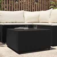 vidaXL Loungebord fyrkantigt svart 50x50x30 cm konstrottning