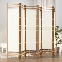 vidaXL Rumsavdelare 6 paneler hopfällbar 240 cm bambu och kanvas