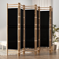 vidaXL Rumsavdelare 6 paneler hopfällbar 240 cm bambu och kanvas