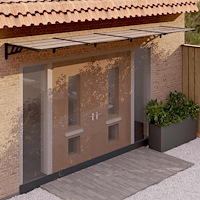 vidaXL Entrétak svart 396x90 cm polykarbonat