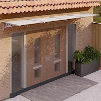 vidaXL Entrétak grå och transparent 396x90 cm polykarbonat