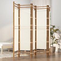 vidaXL Rumsavdelare 5 paneler hopfällbar 200 cm bambu och kanvas