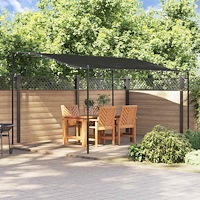 vidaXL Paviljong antracit 4x3 m 180 g/m² tyg och stål