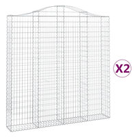 vidaXL Gabioner bågformade 2 st 200x30x200/220 cm galvaniserat järn