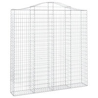 vidaXL Gabioner bågformade 2 st 200x30x200/220 cm galvaniserat järn