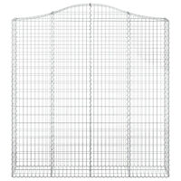 vidaXL Gabioner bågformade 2 st 200x30x200/220 cm galvaniserat järn
