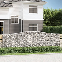 vidaXL Gabioner bågformade 8 st 400x30x120/140 cm galvaniserat järn
