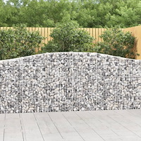 vidaXL Gabioner bågformade 10 st 400x30x100/120 cm galvaniserat järn