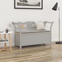 vidaXL Trädgårdsbänk grå 107x45x75,5 cm massivt granträ