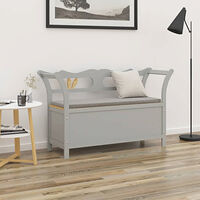 vidaXL Trädgårdsbänk grå 107x45x75,5 cm massivt granträ