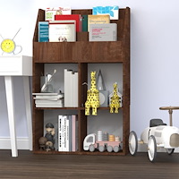 vidaXL Tidningsställ för barn brun ek 71x30x114 cm konstruerat trä