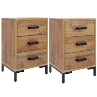vidaXL Sängbord 2 st 40x30x55 cm massiv furu