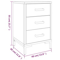 vidaXL Sängbord 2 st 40x30x55 cm massiv furu