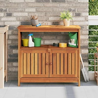 vidaXL Konsolbord för trädgården 80x35x75 cm massivt akaciaträ