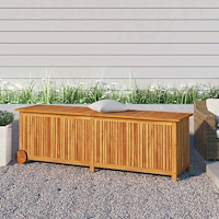 vidaXL Dynbox med hjul 150x50x58 cm massivt akaciaträ