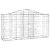 vidaXL Gabioner bågformade 2 st 200x50x100/120 cm galvaniserat järn
