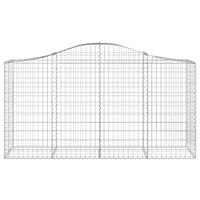 vidaXL Gabioner bågformade 2 st 200x50x100/120 cm galvaniserat järn