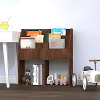 vidaXL Tidningsställ för barn brun ek 71x30x78,5 cm konstruerat trä